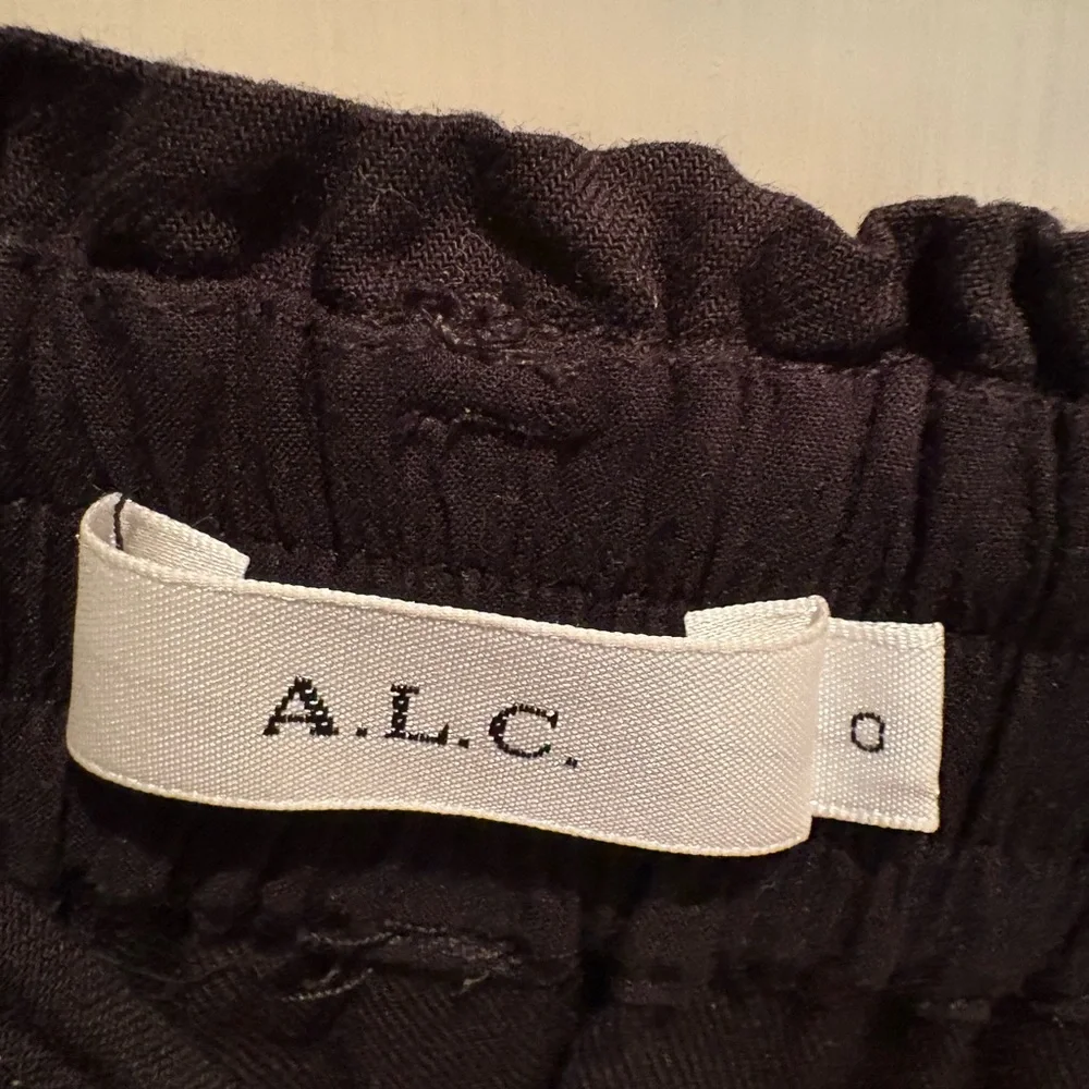 ALC Black Midi A-Line Skirt with High-Low Hem - Picture 3 of 5